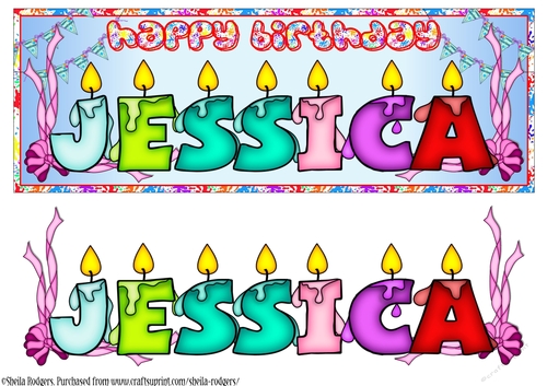 BIRTHDAY CANDLES NAMES - JESSICA