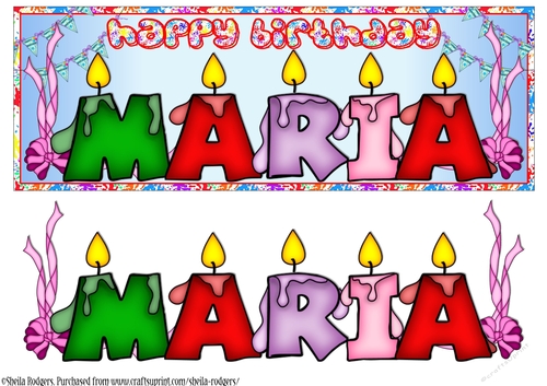 BIRTHDAY CANDLES NAMES - MARIA