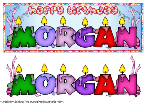 BIRTHDAY CANDLES NAMES - MORGAN