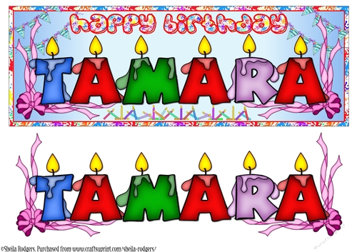 BIRTHDAY CANDLES NAMES - TAMARA