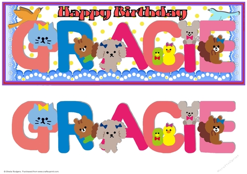 ANIMAL LETTERS - GRACIE
