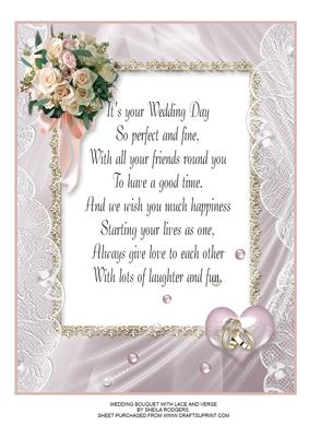 Wedding Bouquet with Lace and Verse