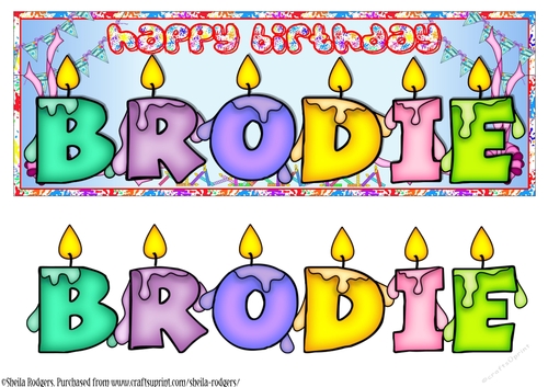 BIRTHDAY CANDLES NAMES - BRODIE