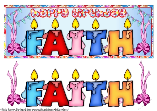 BIRTHDAY CANDLES NAMES - FAITH
