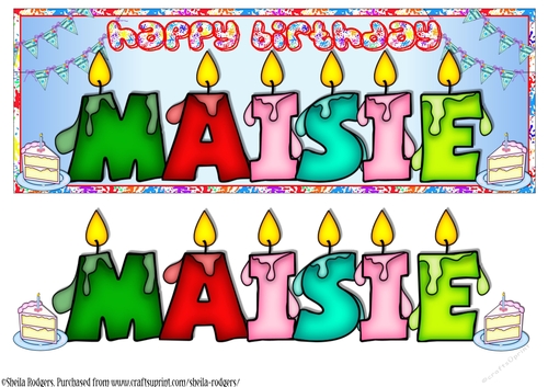 BIRTHDAY CANDLES NAMES - MAISIE