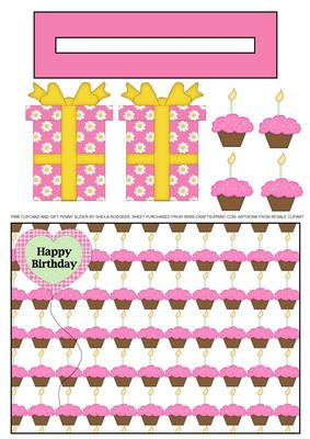 Pink Cupcake and Gift Penny Slider