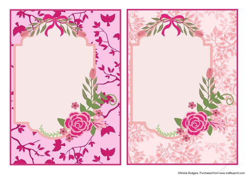 Two Floral Card Fronts 7x5 Set 2