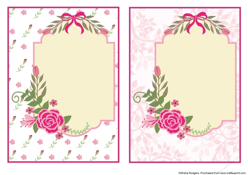 Two Floral Card Fronts 7x5 Set 1