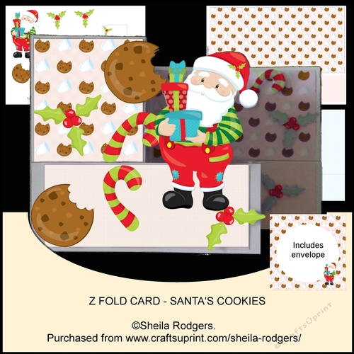 Z FOLD CARD - SANTAS COOKIES
