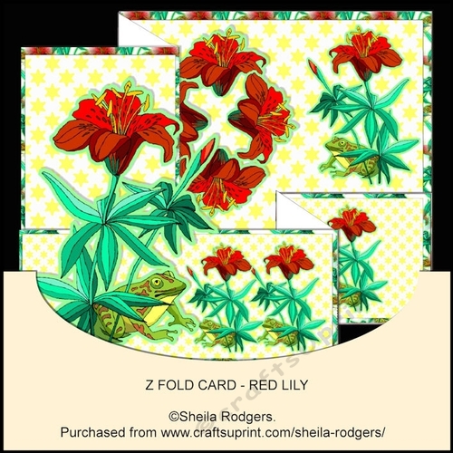 Z FOLD CARD - RED LILY