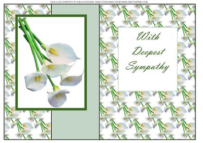Cala Lilies Sympathy Fold Back