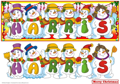 SNOWMEN NAMES LARGE DL - HARRIS