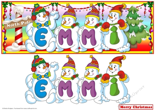 SNOWMEN NAMES LARGE DL - EMMI