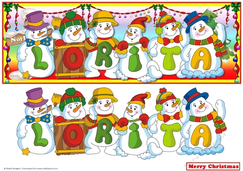 SNOWMEN NAMES LARGE DL - LORITA