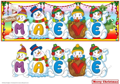 SNOWMEN NAMES LARGE DL - MAEVE