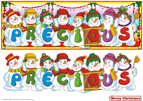 SNOWMEN NAMES LARGE DL - PRECIOUS