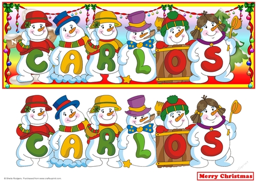 Snowmen Names Large DL - CARLOS