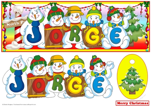 Snowmen Names Large DL - JORGE