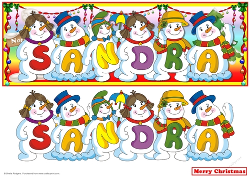 Snowmen Names Large DL - SANDRA