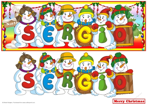 Snowmen Names Large DL - SERGIO