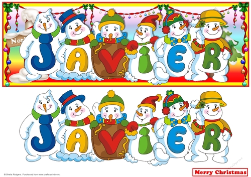 Snowmen Names Large DL - JAVIER