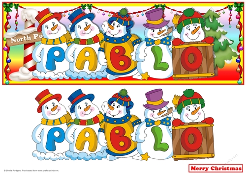 Snowmen Names Large DL - PABLO