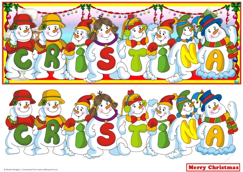 Snowmen Names Large DL - CRISTINA