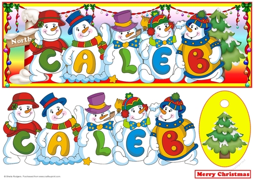 Snowmen Names Large DL - CALEB
