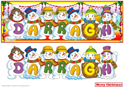 Snowmen Names Large DL - DARRAGH