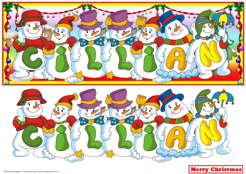 Snowmen Names Large DL - CILLIAN