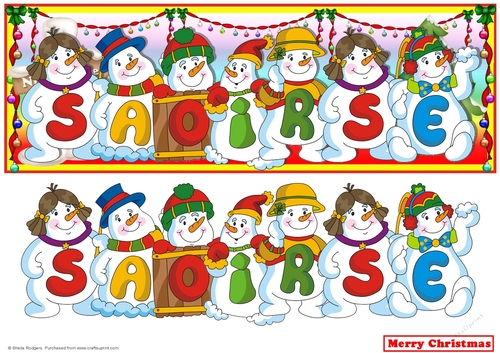 Snowmen Names Large DL - SAOIRSE