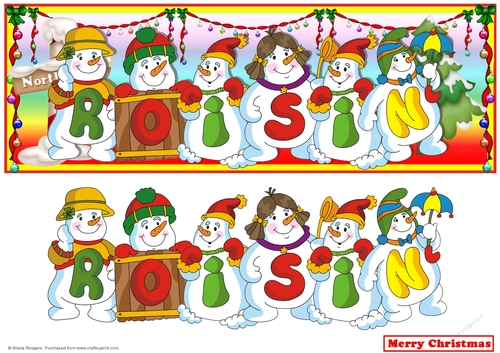 Snowmen Names Large DL - ROISIN