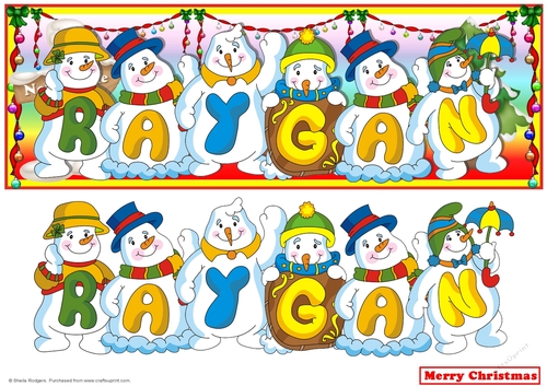 Snowmen Names Large DL - RAYGAN
