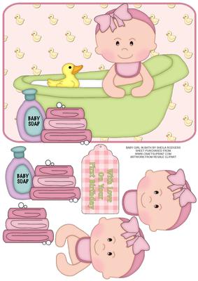 Baby Girl in Bath