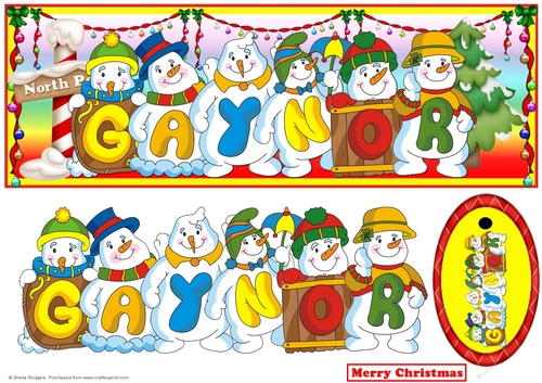 Snowmen Names Large DL - GAYNOR