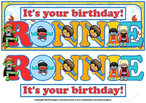 SUPERHERO NAMES - RONNIE