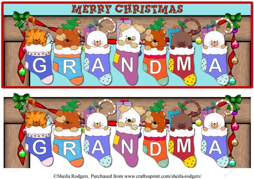 STOCKING PETS NAMES - GRANDMA