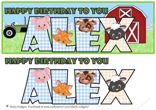 FARM ANIMALS NAMES - ALEX
