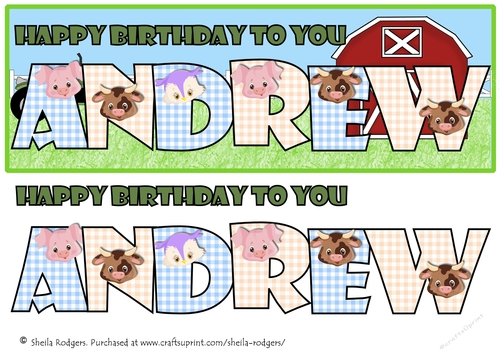 FARM ANIMALS NAMES - ANDREW