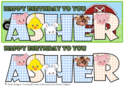 FARM ANIMALS NAMES - ASHER