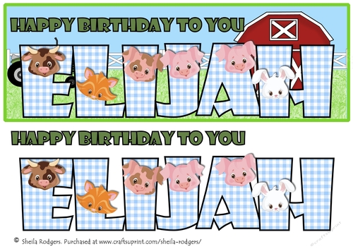 FARM ANIMALS NAMES - ELIJAH