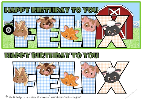 FARM ANIMALS NAMES - FELIX