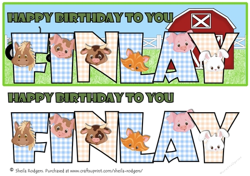 FARM ANIMALS NAMES - FINLAY