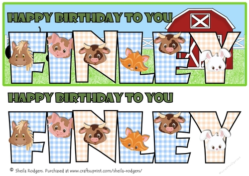 FARM ANIMALS NAMES - FINLEY