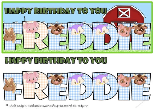 FARM ANIMALS NAMES - FREDDIE