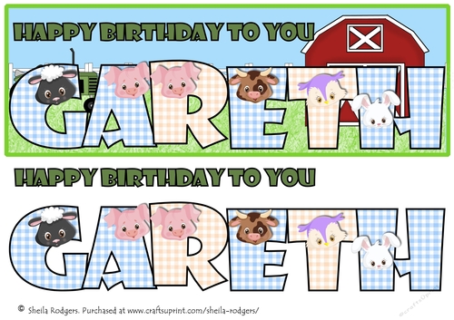 FARM ANIMALS NAMES - GARETH