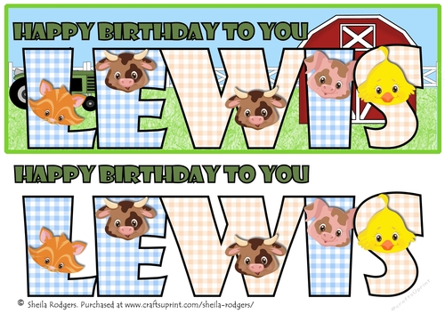 FARM ANIMALS NAMES - LEWIS