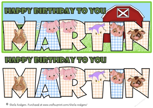FARM ANIMALS NAMES - MARTIN