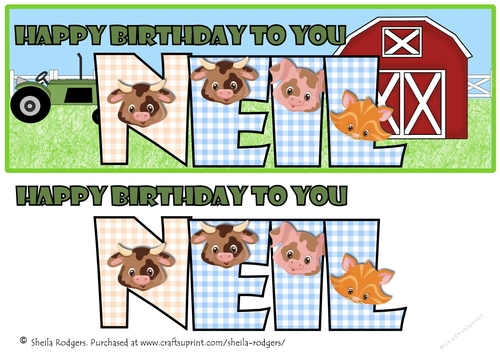FARM ANIMALS NAMES - NEIL