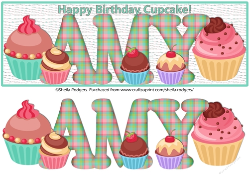 CUPCAKE TARTAN NAMES - AMY